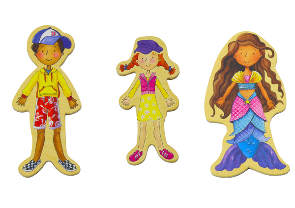 Set of Magnets Wooden Characters in Colorful Disguises, 20 pieces