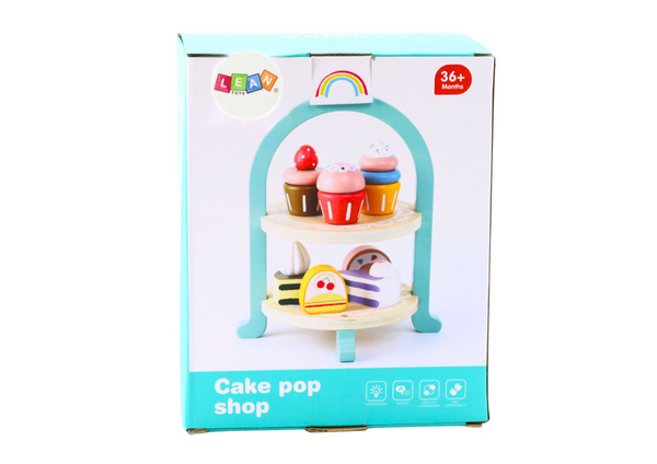 Set aus Holzständer für Süßigkeiten, Kuchen, Cupcakes