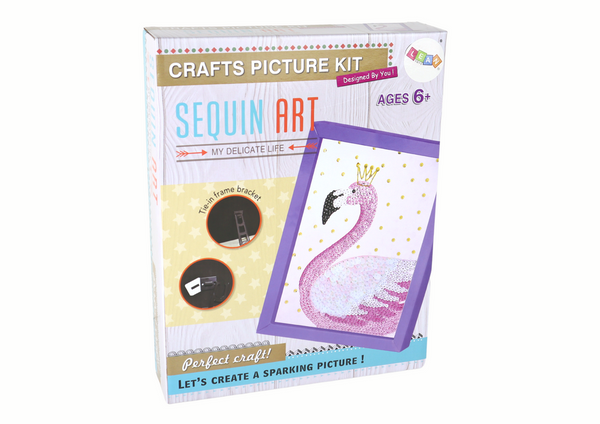 Creative DIY Sequins Set Studs Flamingo Frame