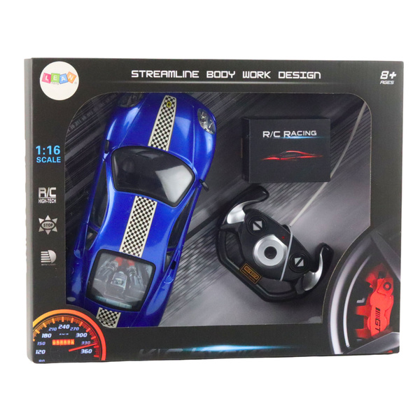 Remote Controlled RC Sports Car Lights Blue 1:16