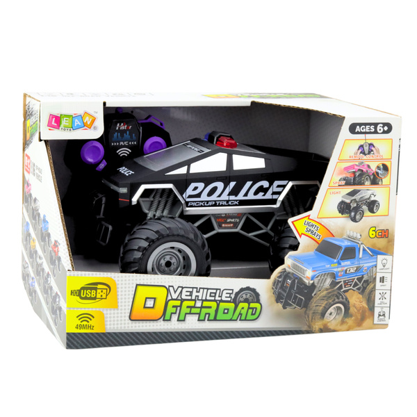 Off-Road RC Police Car Remote Controlled Black 1:16