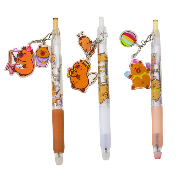 Capybara Gel Pen Keychain Blue Ink 14.5cm Mix