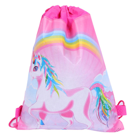 School Shoe Bag Gymnastics Suit Rainbow Unicorn 35x27 cm