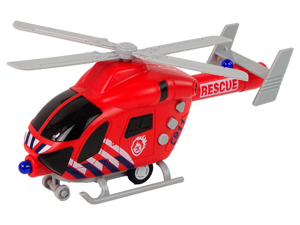 Feuerwehr-Rettungshubschrauber Rotes Geräusch Lichter Propeller