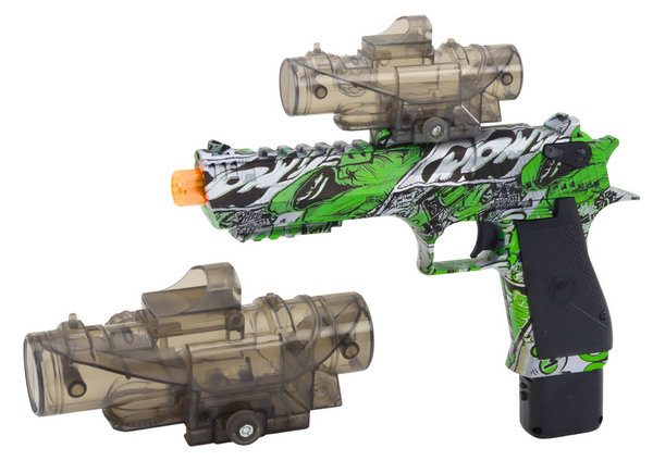 Electric Water Bullet Gun, 2in1 Arrows, Green