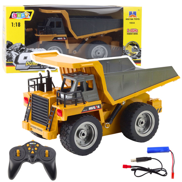 Huina RC Dumper Truck Yellow 9-CH 1:18
