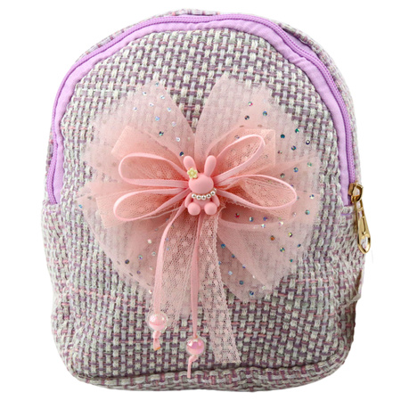Kinderrucksack Geflochtene Schleife Hase Lila 21cm 2L