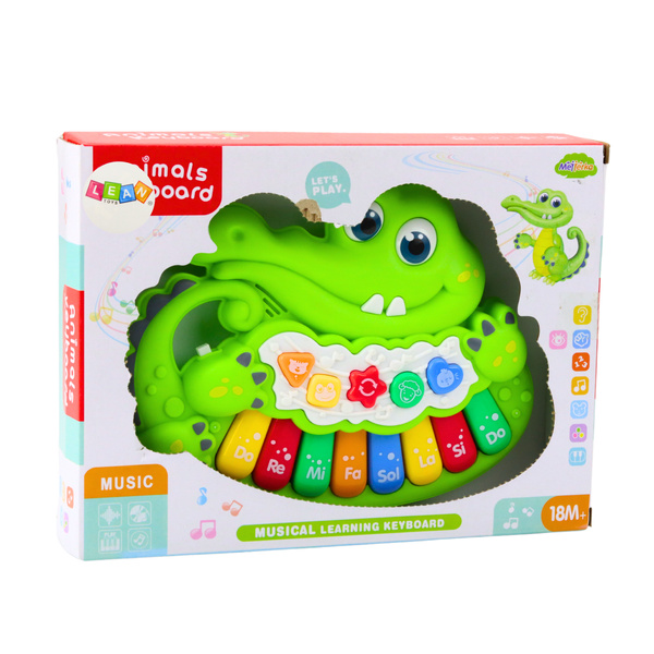 Interaktives Babyklavier mit Lichtern, Geräuschen, Tiergeräuschen, Grün