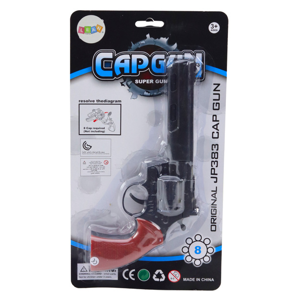 Cap Revolver Gun Prop Shot Sound Black