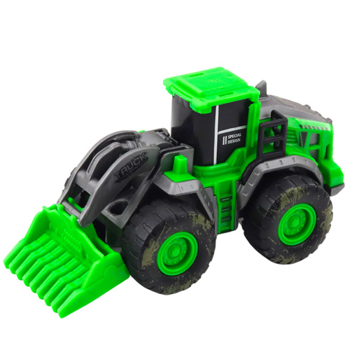 Construction Vehicle Excavator Loader Bulldozer Green Drive Mix