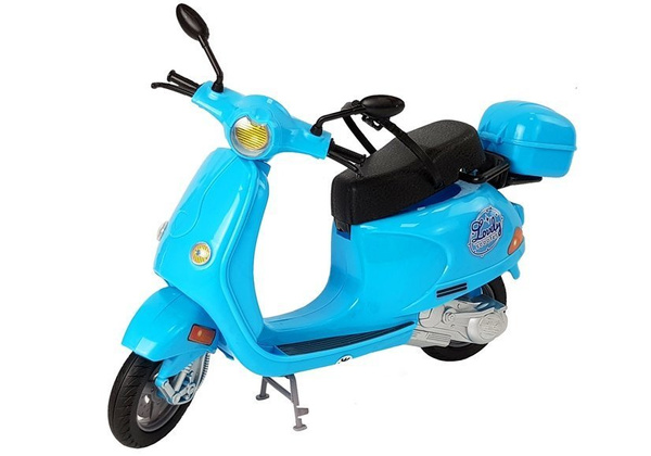 Set Puppe mit Rollerhelm, langes Haar, rosa