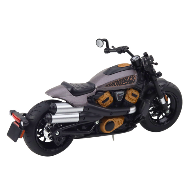 Chopper Motorrad Metall Lichter Sounds Schwarz Grau Elemente 1:12