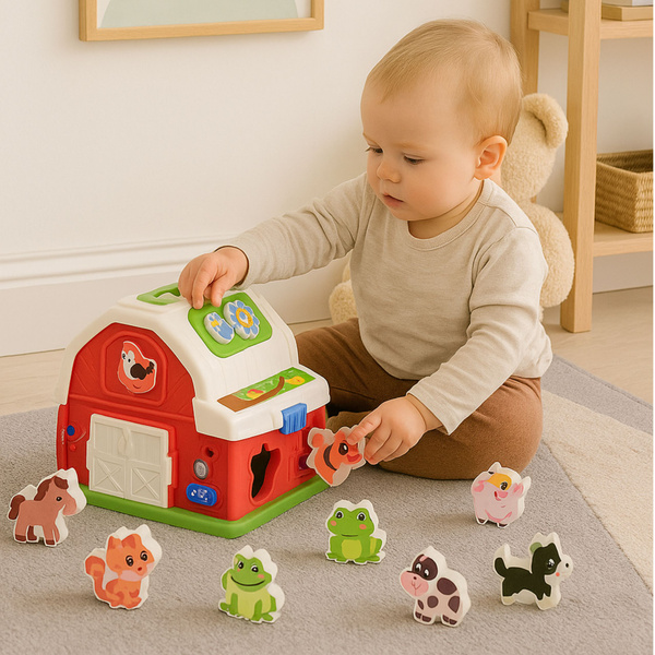 Interactive Farmhouse Musical Barn with Animals Lights Sounds