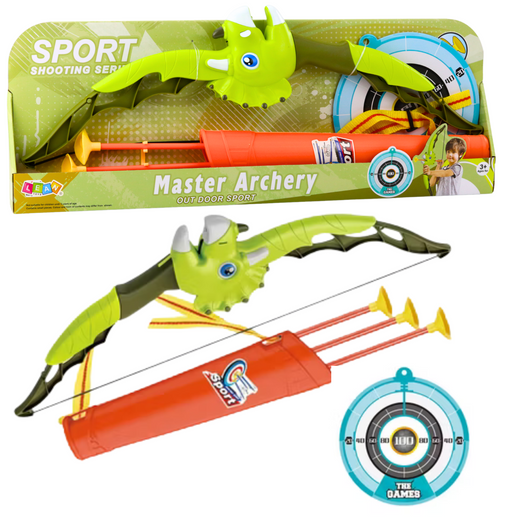 Green Dinosaur Bow Arrows With Suction Cups Shield