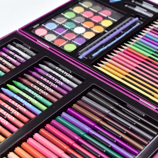 Art Set in a Suitcase with a Unicorn Pink 128 EL