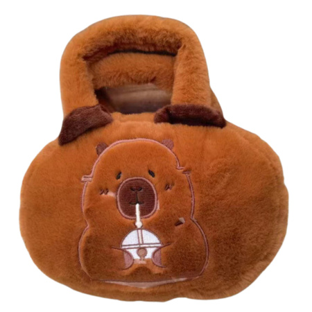 Capybara Plüschtasche mit Tasse Braun 20cm