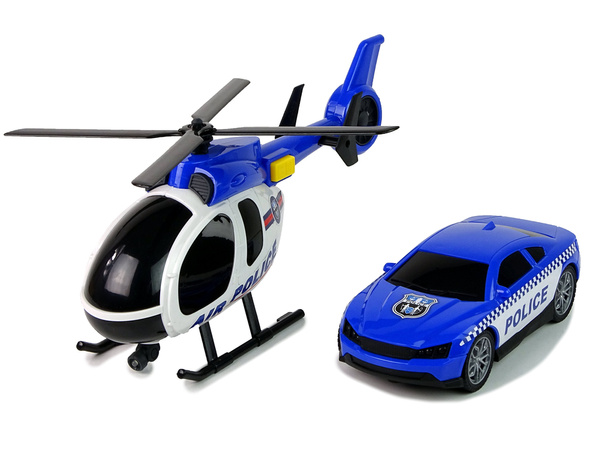 Police Car Transporter Kit Helicopter Sound Lights