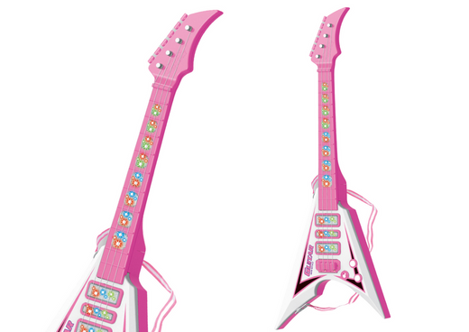 Electric Guitar For Kids Lights Melodies Pink
