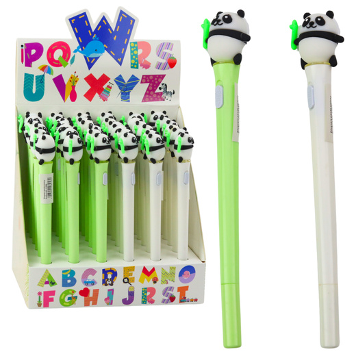 Panda Ballpoint Pen Glowing Blue Ink Green White