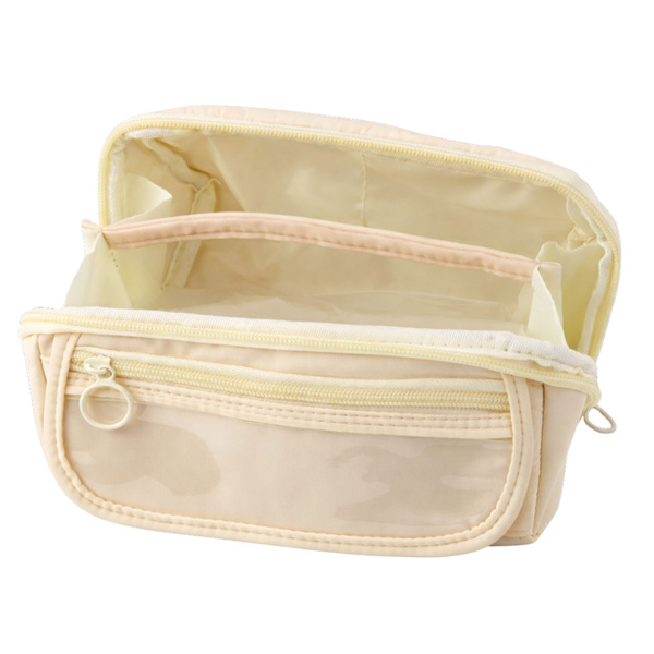 Pencil Case School Kit, Expandable, Roomy, Cream, Beige, 20x10cm
