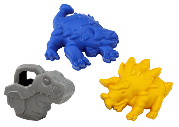 Dinosaurier-Sand-Set, Mühle, Trichter, Spachtel, Rechen, Gießkanne, Formen