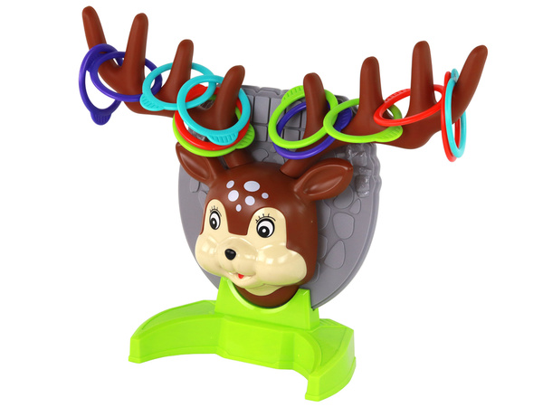 Familien-Arcade-Spiel – Einen Reifen auf ein Reh werfen