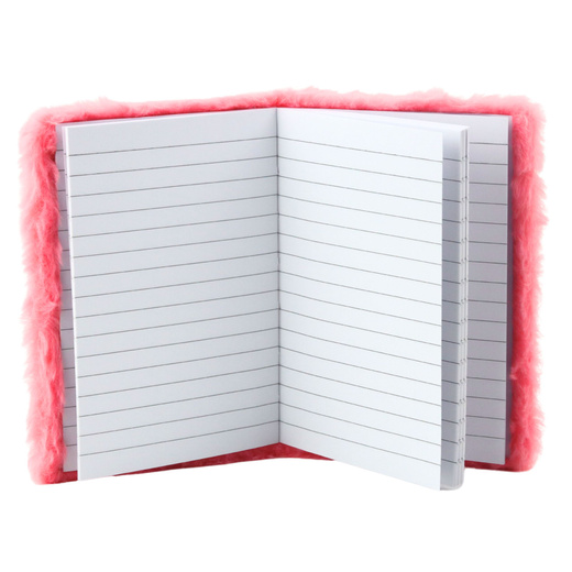 Plush Notebook Lined Unicorn Pink A6 80 Sheets