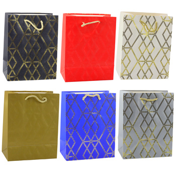 Paper Gift Bag Elegant Gold Patterns 23 x 18 x 10.5 cm