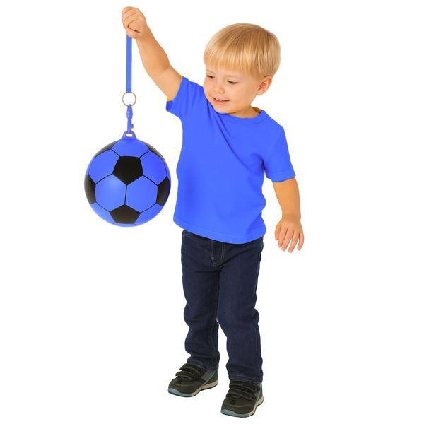 Federhalter mit Gummifußballmuster, blau, 22 cm