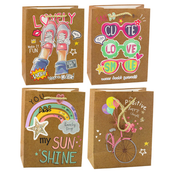 Paper Gift Bag Colorful Motifs 23 x 18 x 10.5 cm