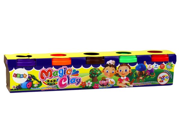 Set Knetmasse im Becher, 5 Stück, bunte Formen