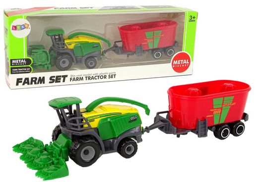 Erntemaschine mit Anhänger Landmaschine grün rot