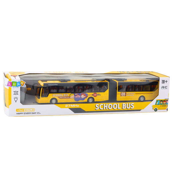 RC 1:32 Yellow Articulated Remote Controlled Trolleybus School Bus