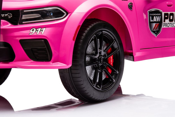 Battery Car Dodge Charger Police Pink