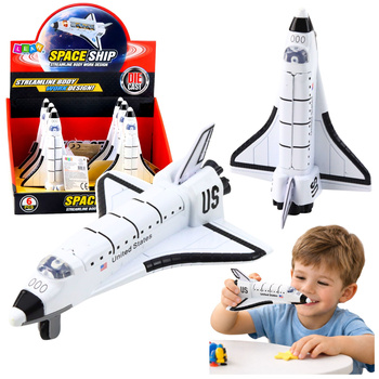 Raumschiff aus Metall, Rückziehmechanismus, weiß