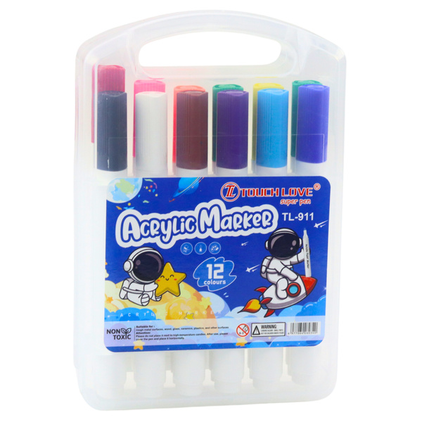 Set of Acrylic Marker Pens in Organizer 12pcs.