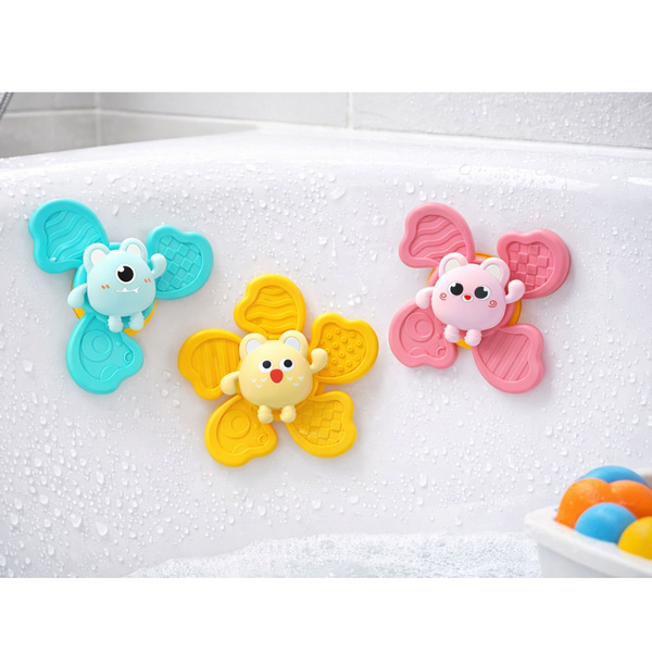 Set of Fidget Spinners Rattles Spinning Suction Cups Colorful 3 pcs.