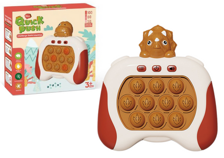 Triceratops Pop It, batteriebetriebenes sensorisches Spiel, Lichter, Geräusche, braun