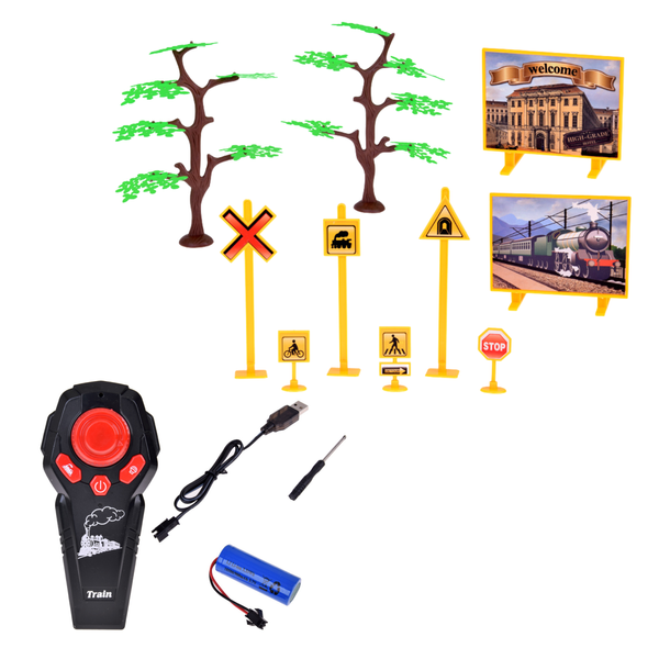 Ferngesteuerte Zuglokomotive RC Lichter Geräusche Rauch 22 Stück.