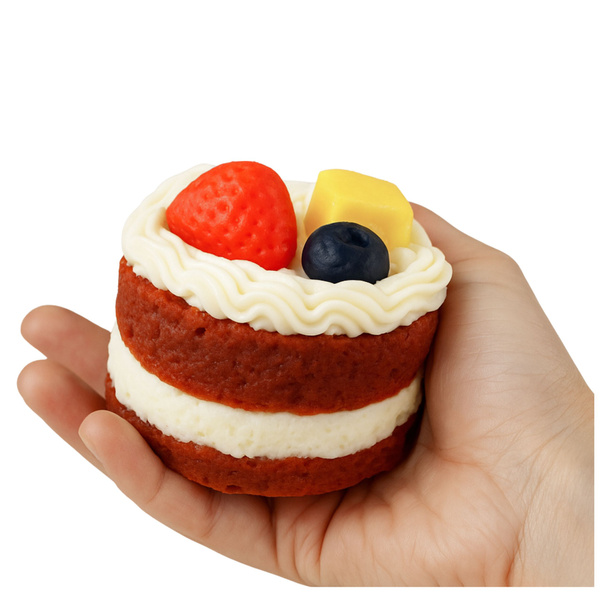 Squishy Fruit Cake Decorative Flexible Decoration 6 x 7 cm