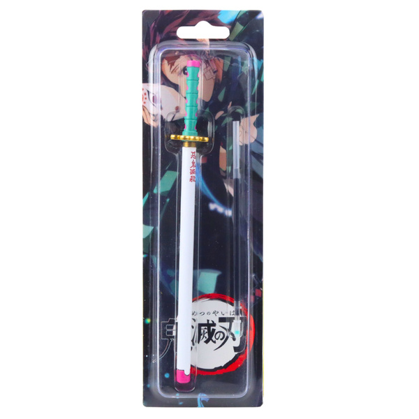 Katana Schwert Anime Kugelschreiber Metall Schwarze Tinte Austauschbare Mine Türkis