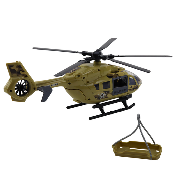 Militärhubschrauber, Militärhaken, Bahre, Lichter, Geräusche, 1:14