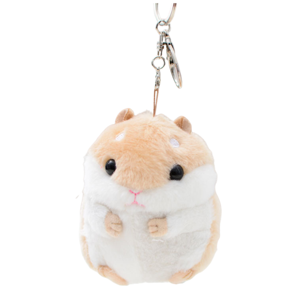 Plüsch-Hamster-Maskottchen-Schlüsselanhänger Beige 10cm