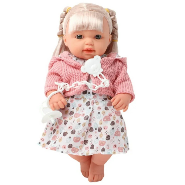 Babypuppe, Mädchen, Kleid, Pullover, Schnuller, Geräusche