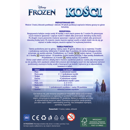 Trefl 02689 Ice Queen Dice Game