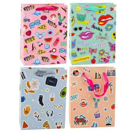 Gift Bag Stickers Colored Stamps 23 x 18 x 10.5 cm