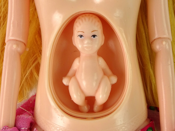 Baby Doll Pregnant Pink Dress Flowers