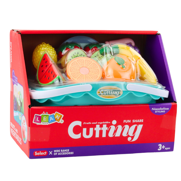 Set of Velcro Fruit Cutters Plates Knife Basket