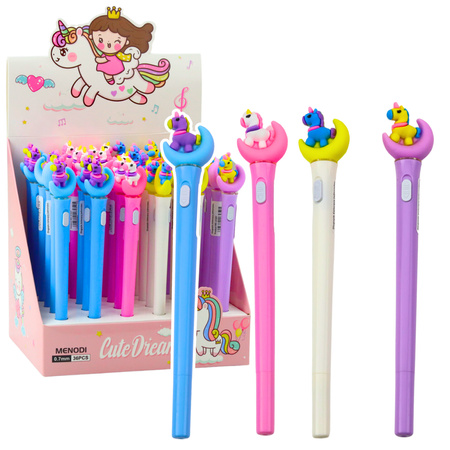 Unicorn On The Moon Glowing Ballpoint Pen Blue Ink 0.7mm Mix