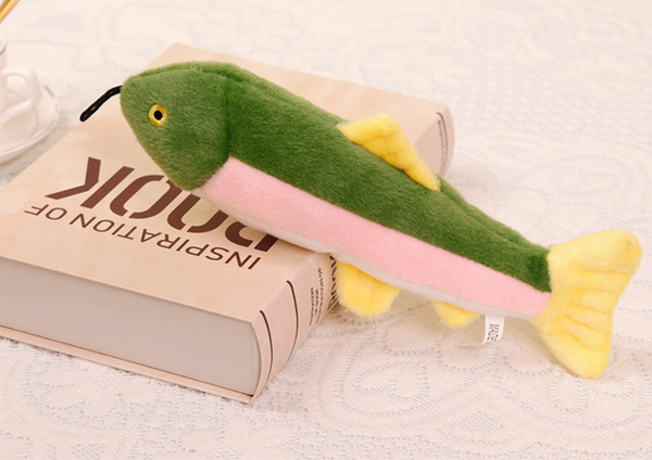 Plüschfisch mit Quietscher, buntes Maskottchen, 30 cm